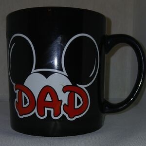 Black Dad Mug with Mickey Ears Design
